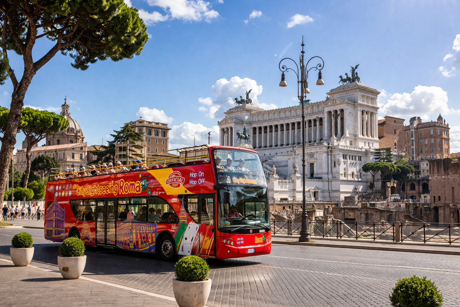 bus hop on hop off rome activité