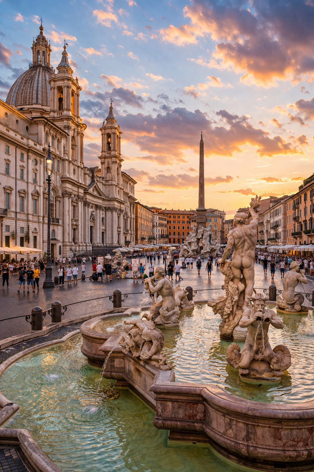 piazza navona coucher de soleil